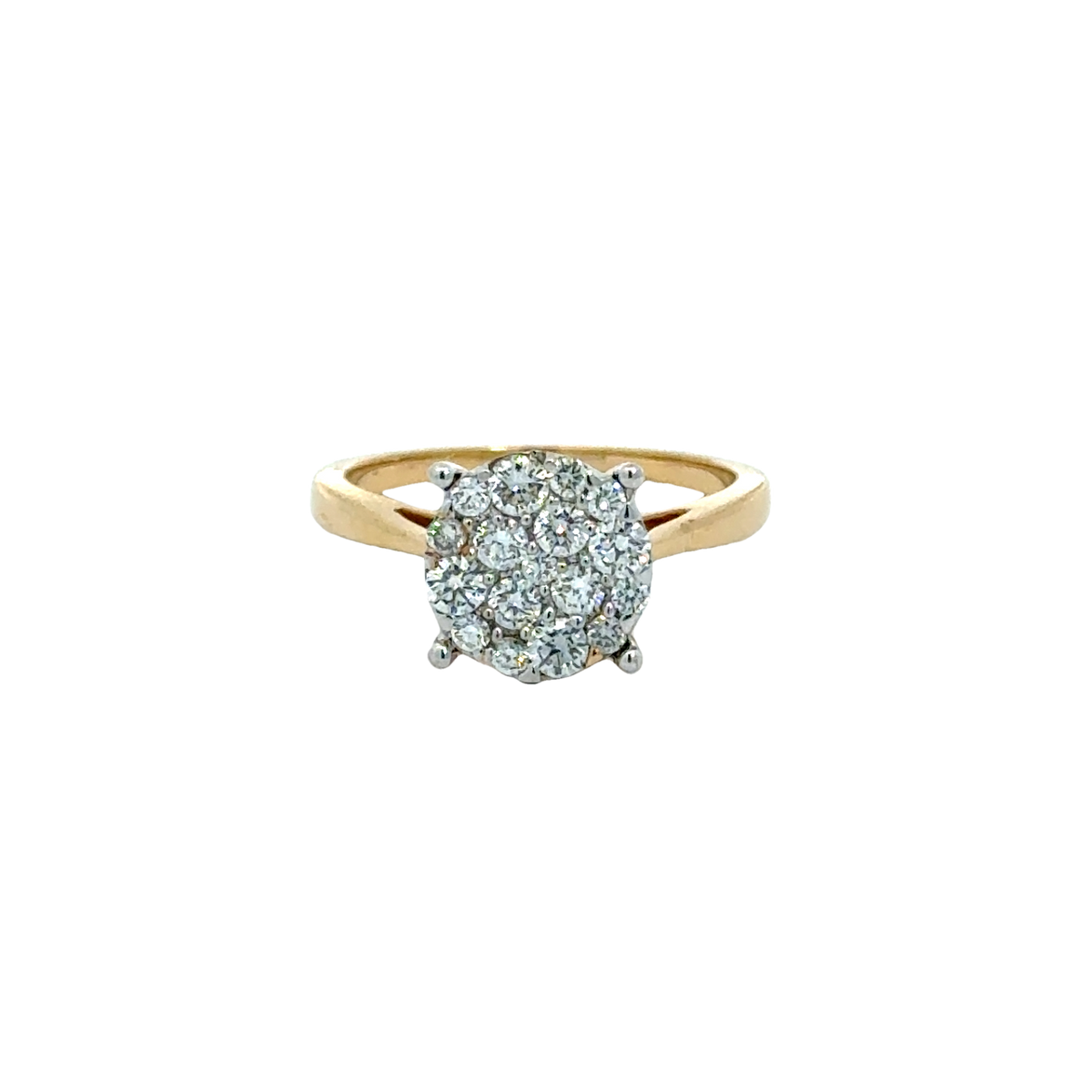 18k Yellow Gold and Diamond Fancy Ring in size 5.5 and total gold weight of 3.34g