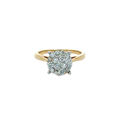 18k Yellow Gold and Diamond Fancy Ring in size 5.5 and total gold weight of 3.34g