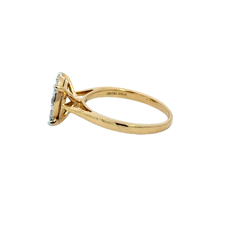 18k Yellow Gold and Diamond Fancy Ring in size 5.5 and total gold weight of 3.34g