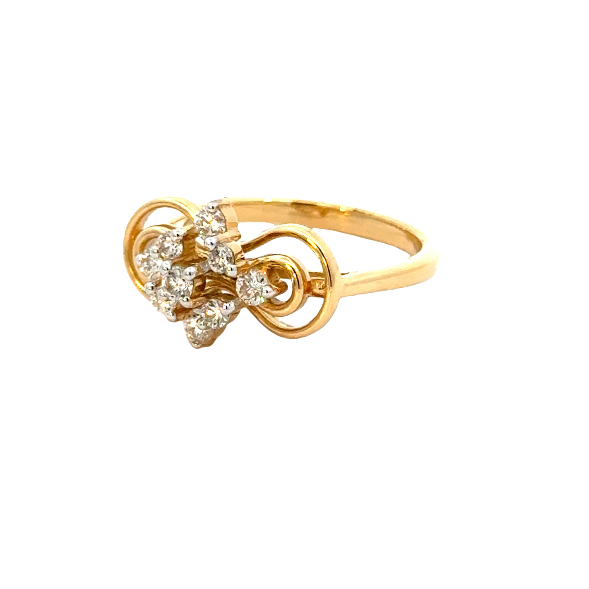 18k Yellow Gold and Diamond Fancy Ring in size 5.5 and total gold weight of 3.75g