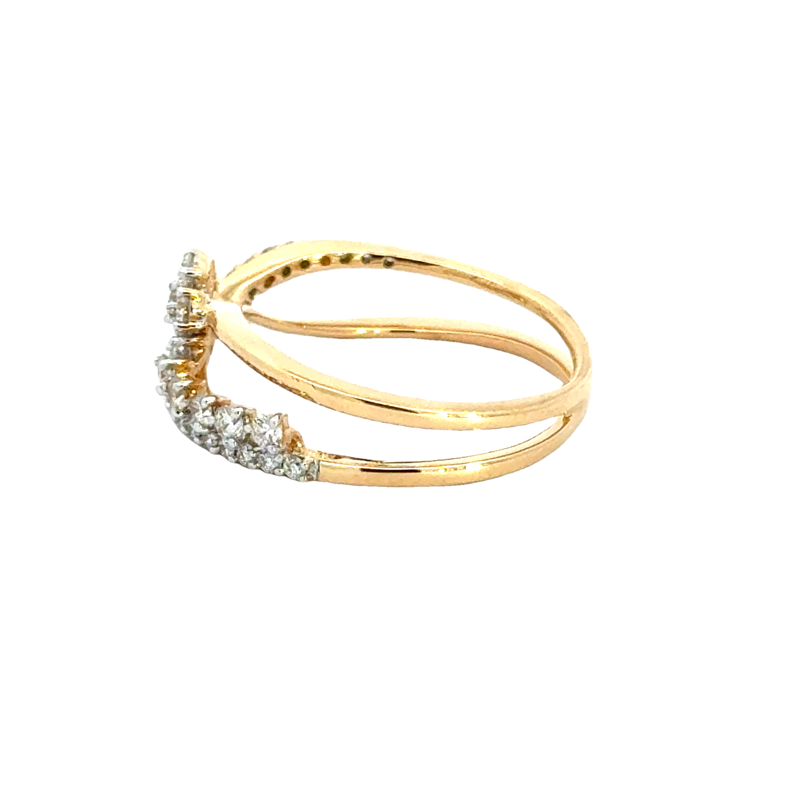 18k Yellow Gold and Diamond Fancy Ring in size 5.5 and total gold weight of 3.07g