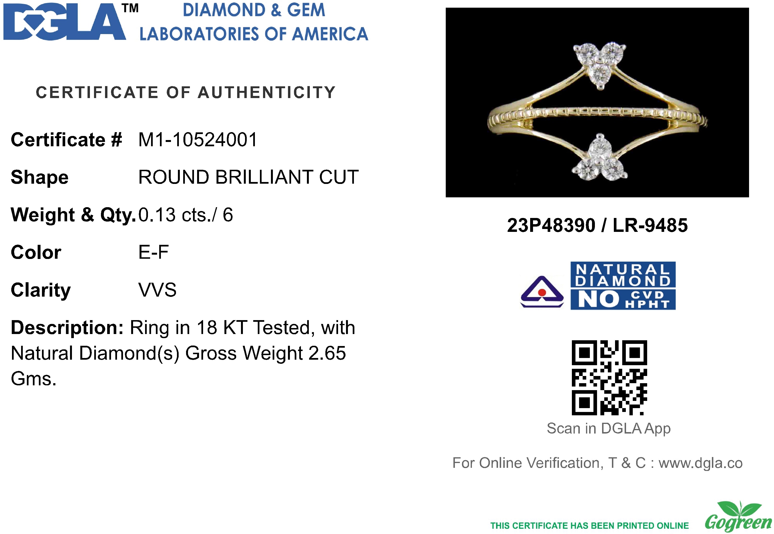 18k Yellow Gold and Diamond Fancy Ring in size 5 and total gold weight of 2.65g