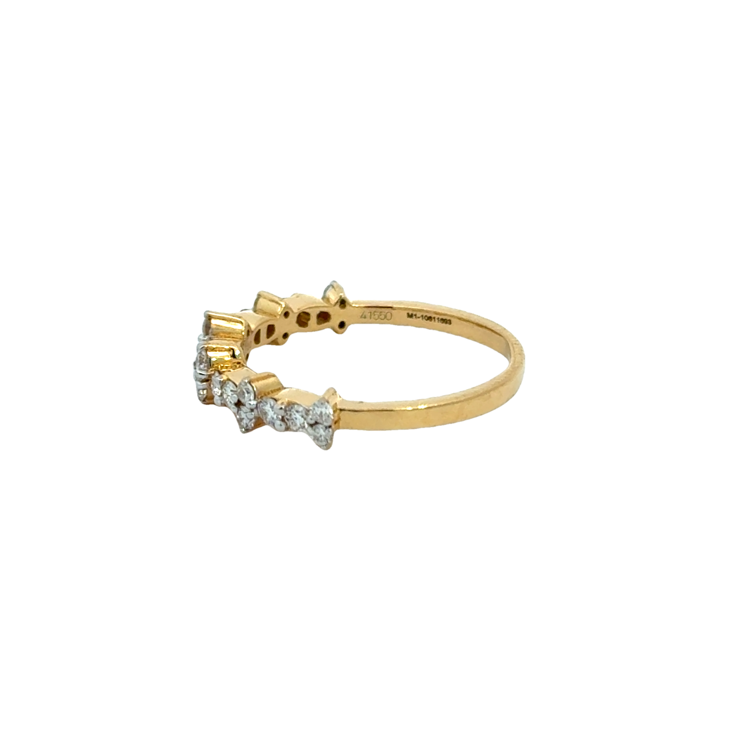 18k Yellow Gold and Diamond Fancy Ring in size 5.5 and total gold weight of 2.21g