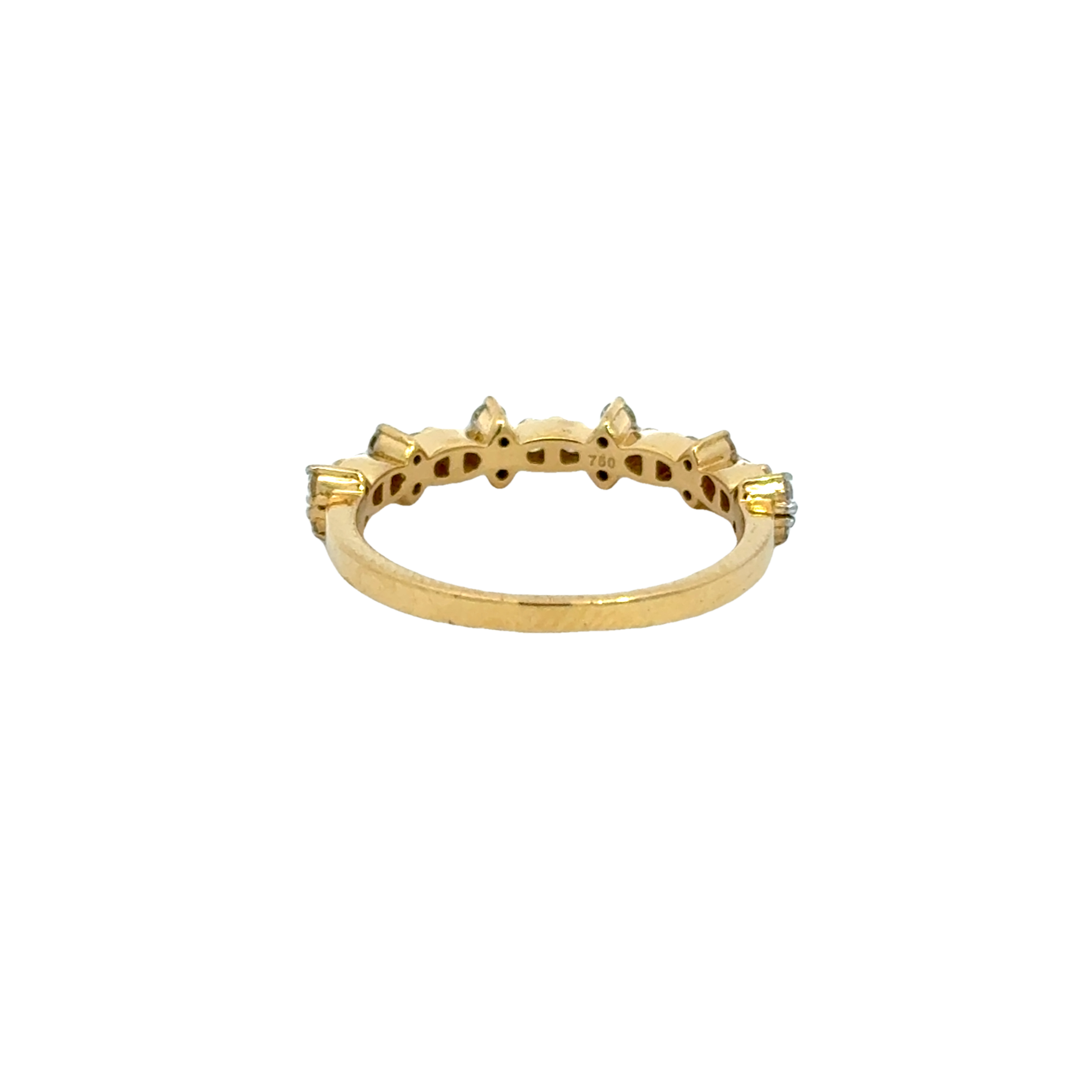 18k Yellow Gold and Diamond Fancy Ring in size 5.5 and total gold weight of 2.21g