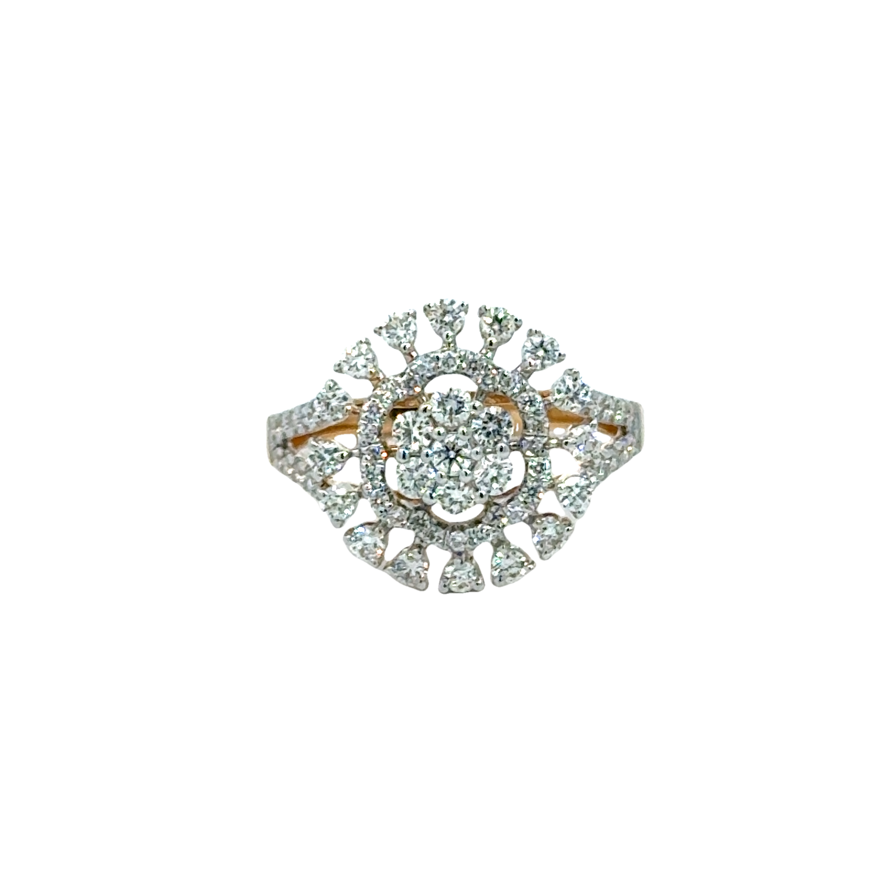 18k Yellow Gold and Diamond Sparkle Fancy Ring in size 5.5 and total gold weight of 3.36g