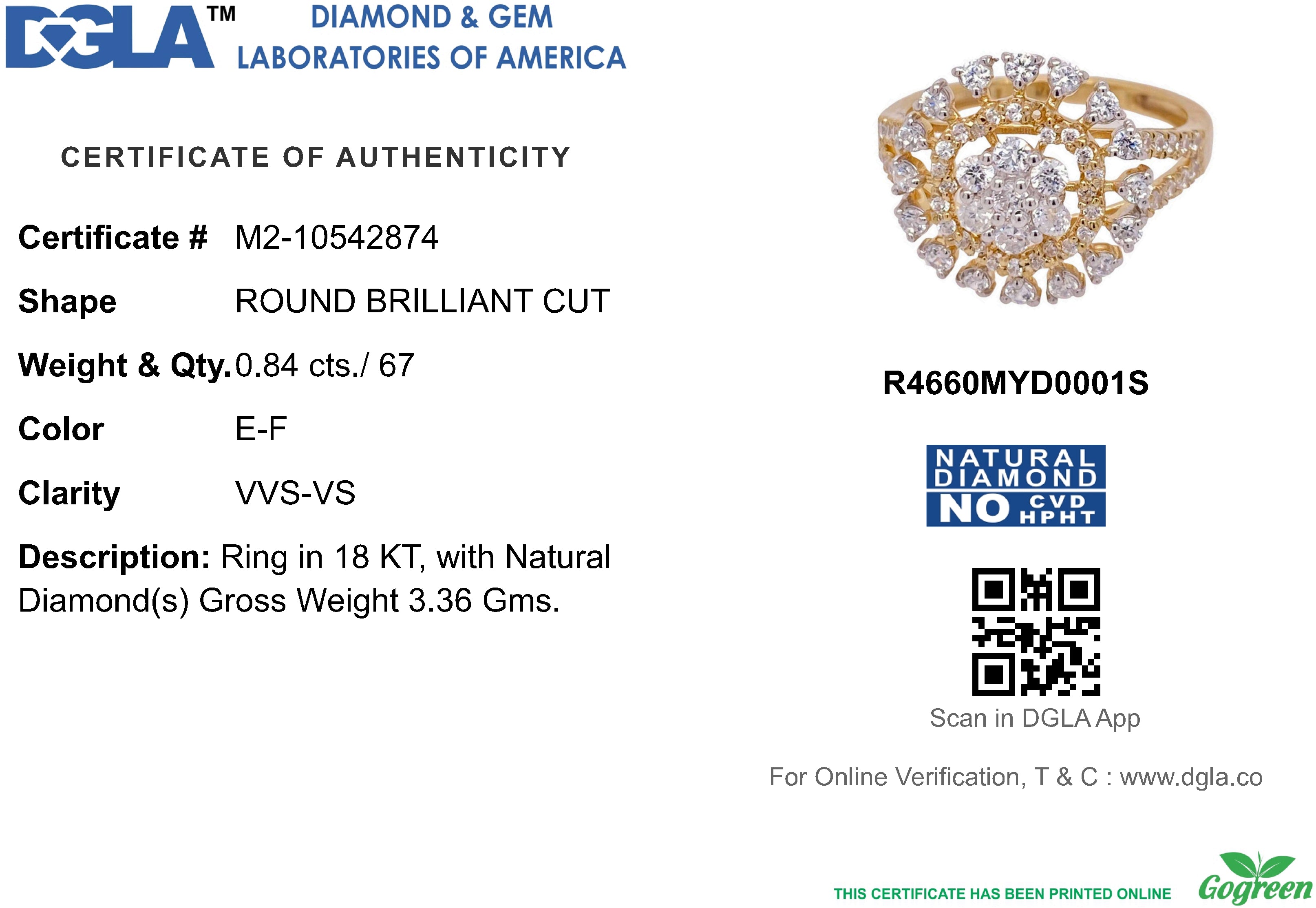 18k Yellow Gold and Diamond Sparkle Fancy Ring in size 5.5 and total gold weight of 3.36g