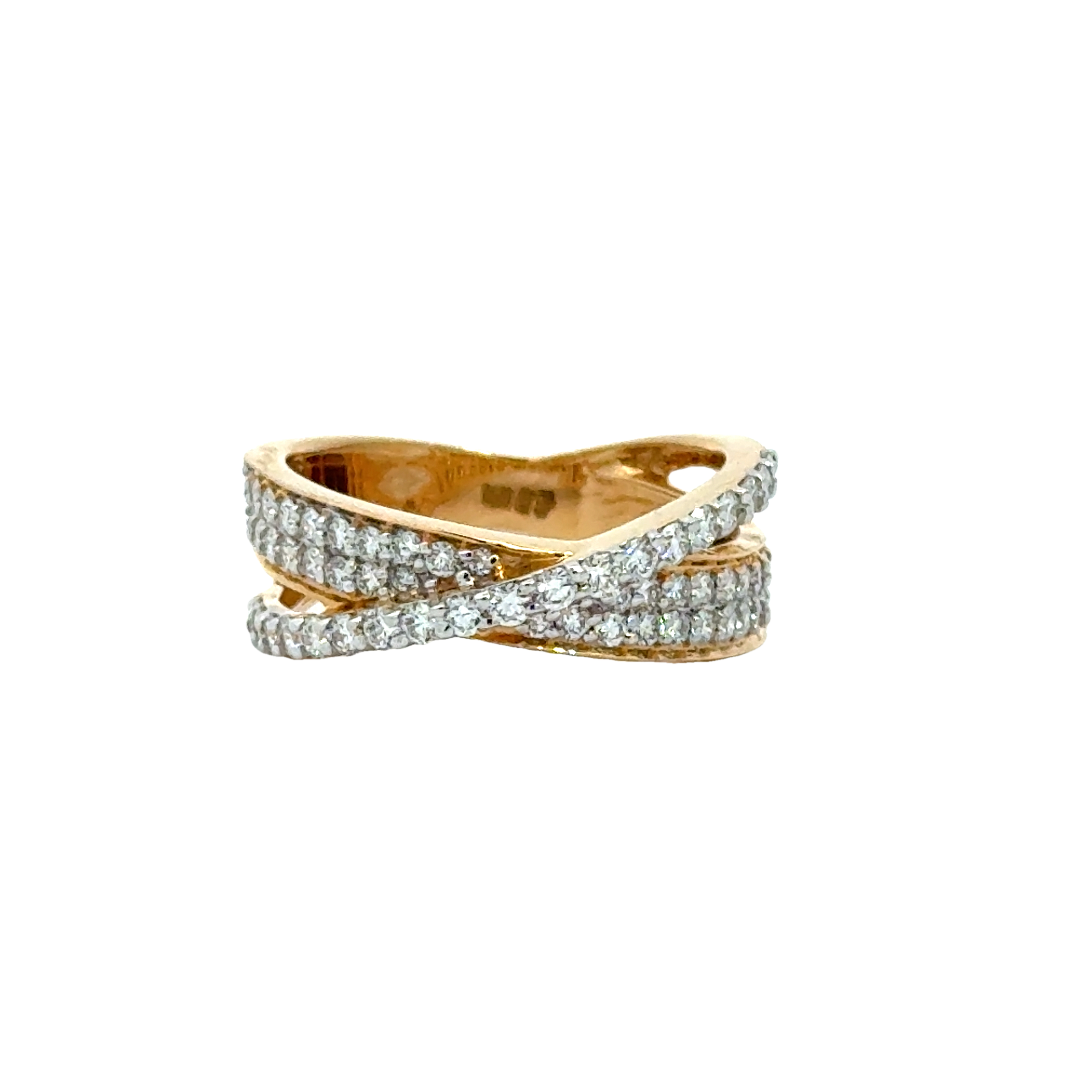 18k Yellow Gold and Diamond Fancy Ring in size 5.5 and total gold weight of 3.93g