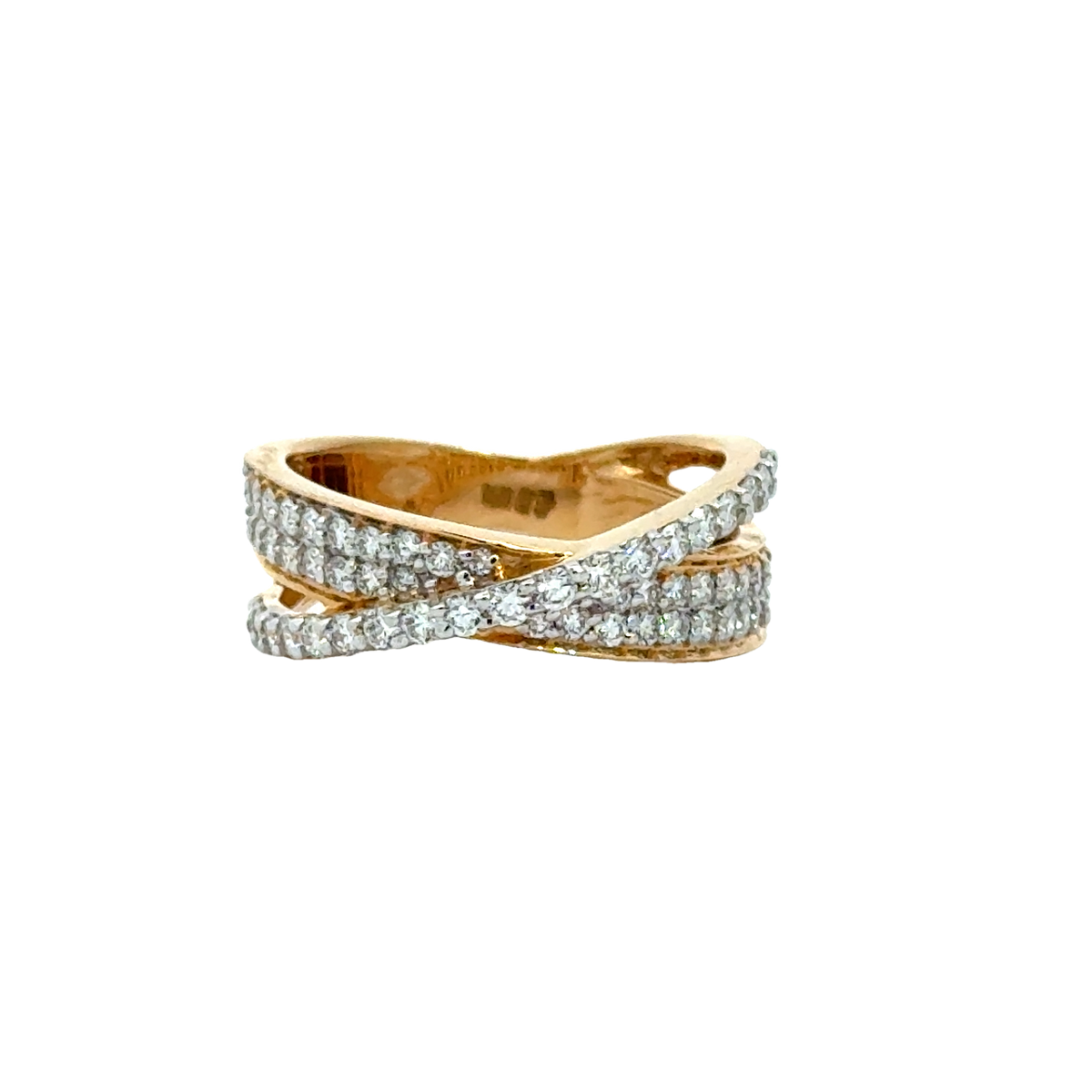 18k Yellow Gold and Diamond Fancy Ring in size 5.5 and total gold weight of 3.93g