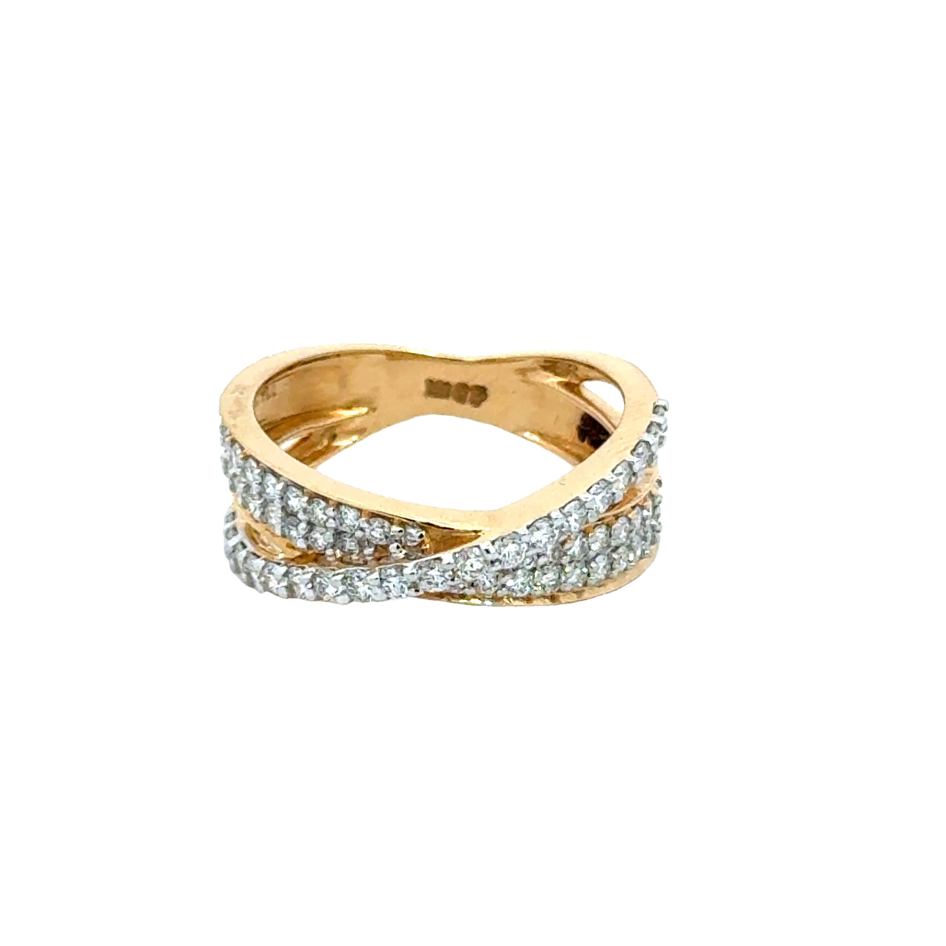 18k Yellow Gold and Diamond Fancy Ring in size 5.5 and total gold weight of 3.93g