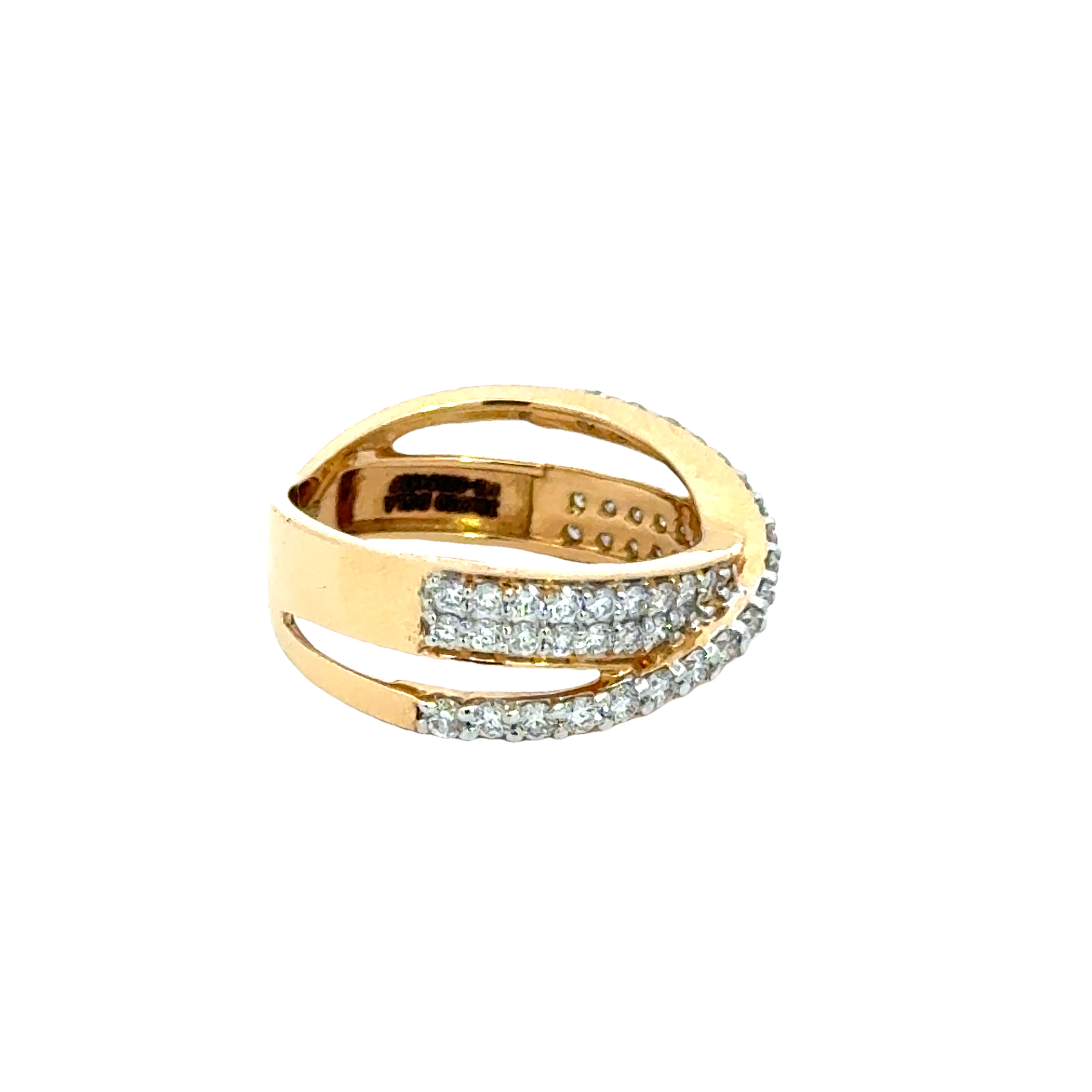 18k Yellow Gold and Diamond Fancy Ring in size 5.5 and total gold weight of 3.93g