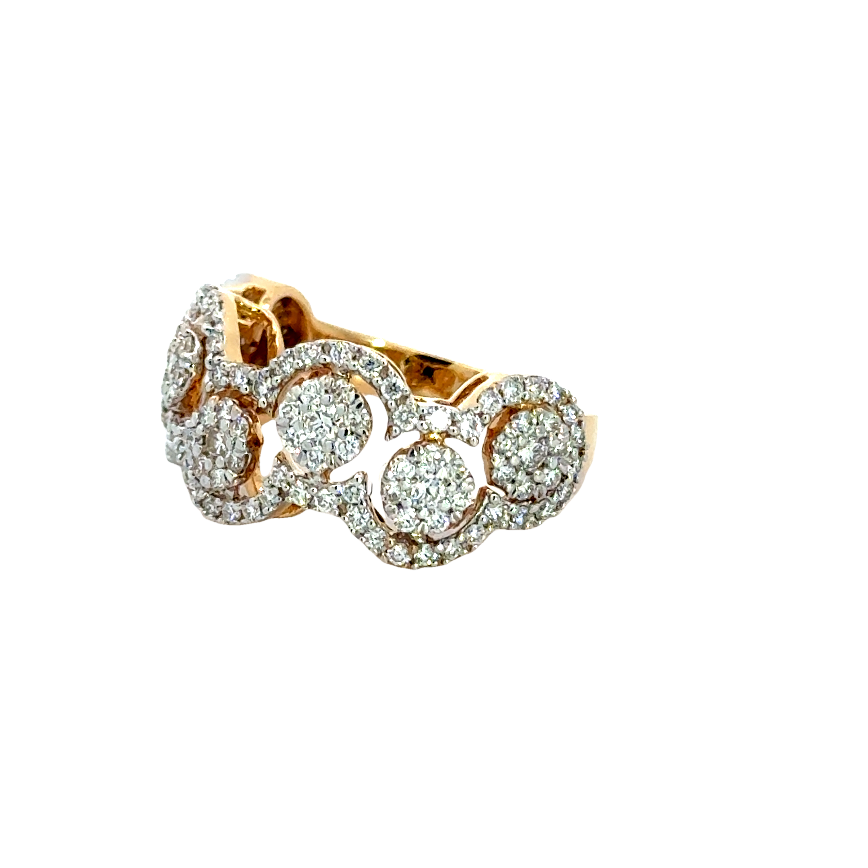 18k Yellow Gold and Diamond Fancy Ring in size 5.5 and total gold weight of 5.94g