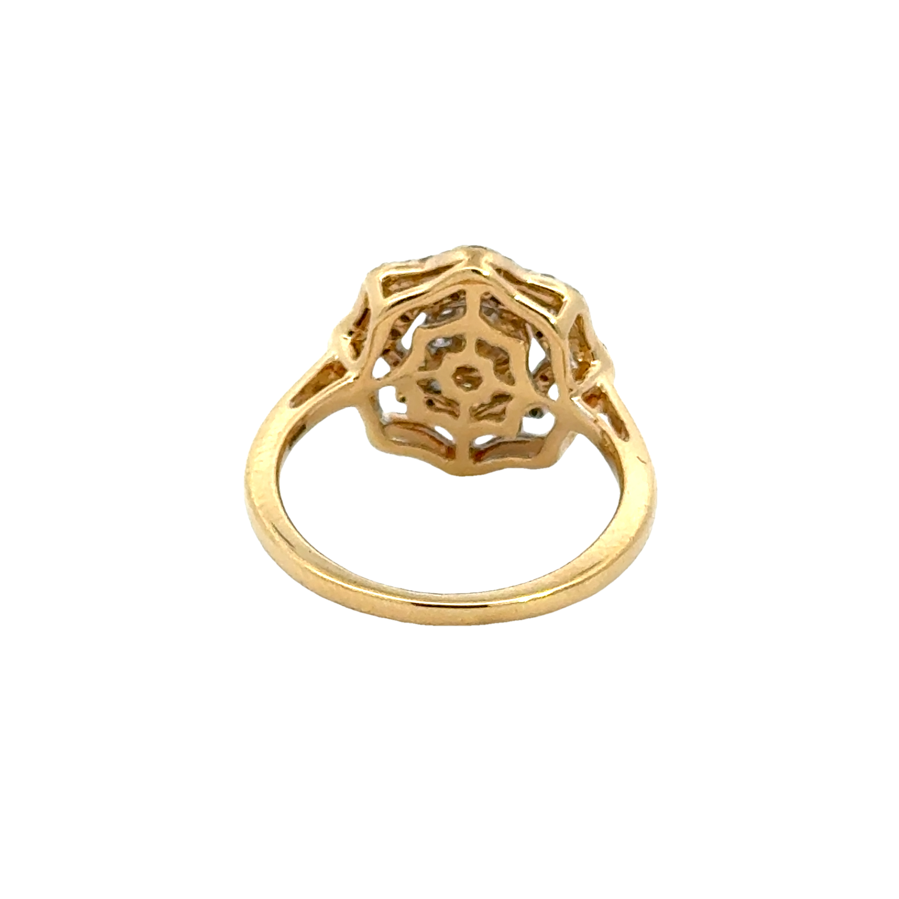 18k Yellow Gold and Diamond Fancy Ring in size 5.5 and total gold weight of 4.54g