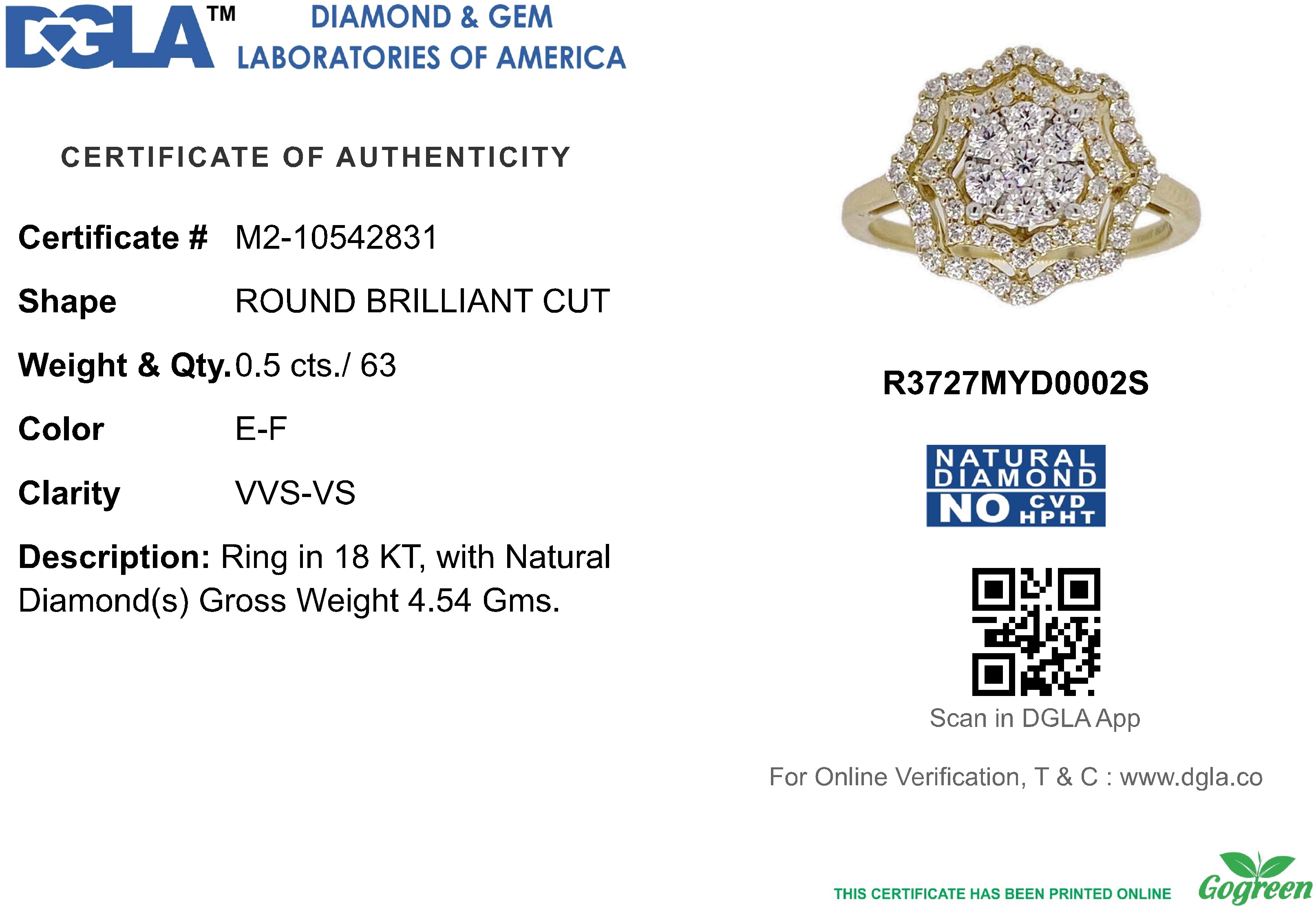 18k Yellow Gold and Diamond Fancy Ring in size 5.5 and total gold weight of 4.54g