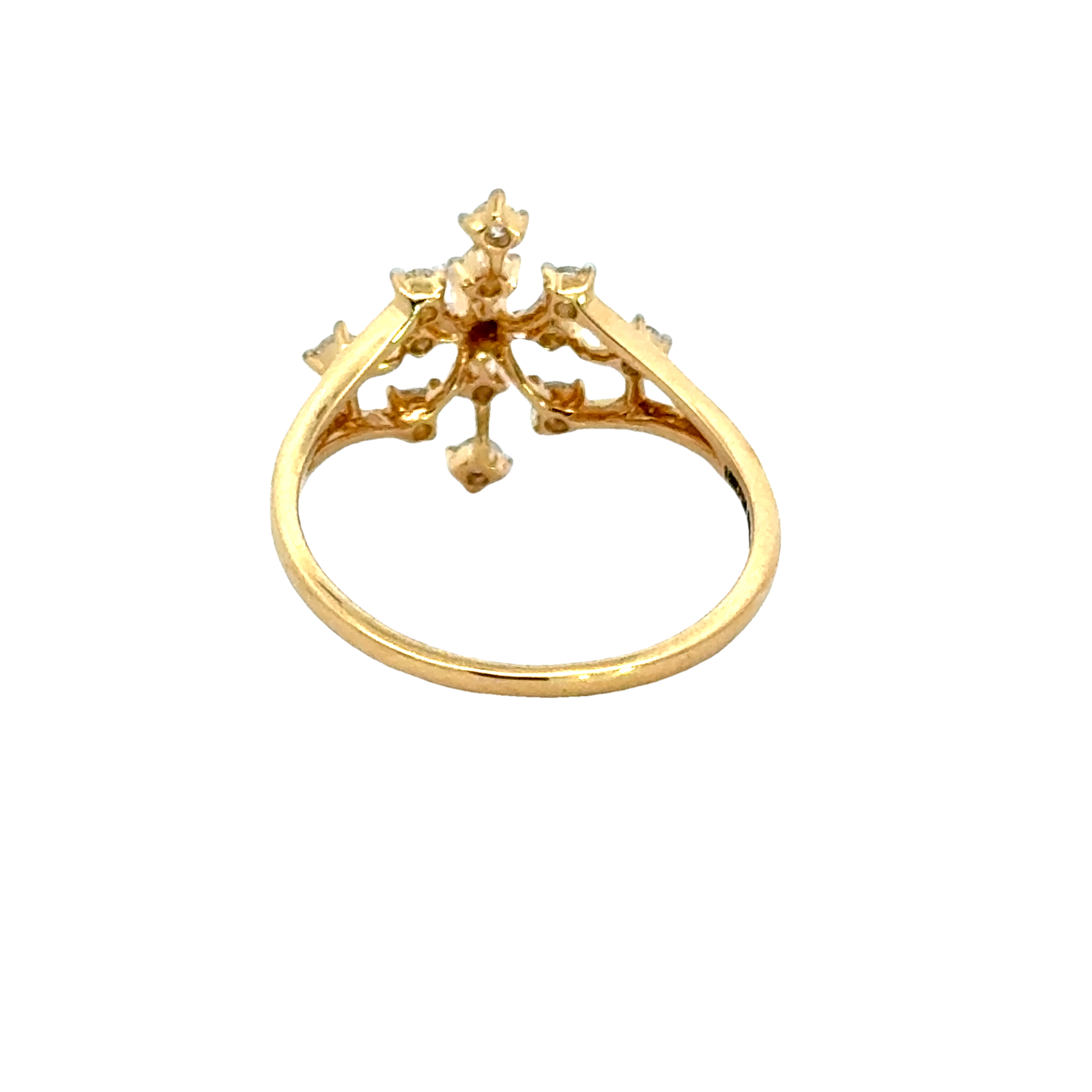 18k Yellow Gold and Diamond Fancy Ring in size 5.5 and total gold weight of 1.91g