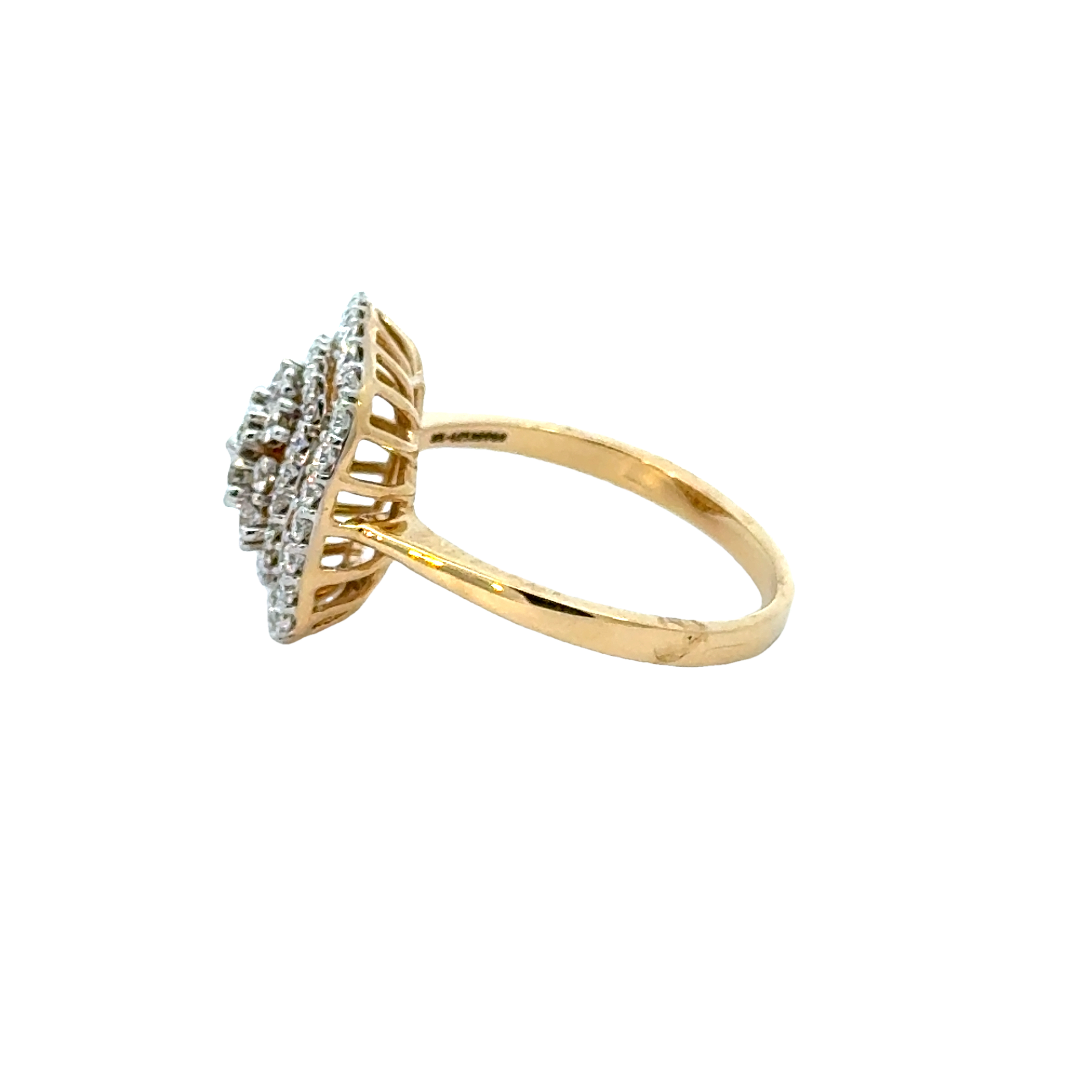 18k Yellow Gold and Diamond Fancy Ring in size 5.5 and total gold weight of 3.45g