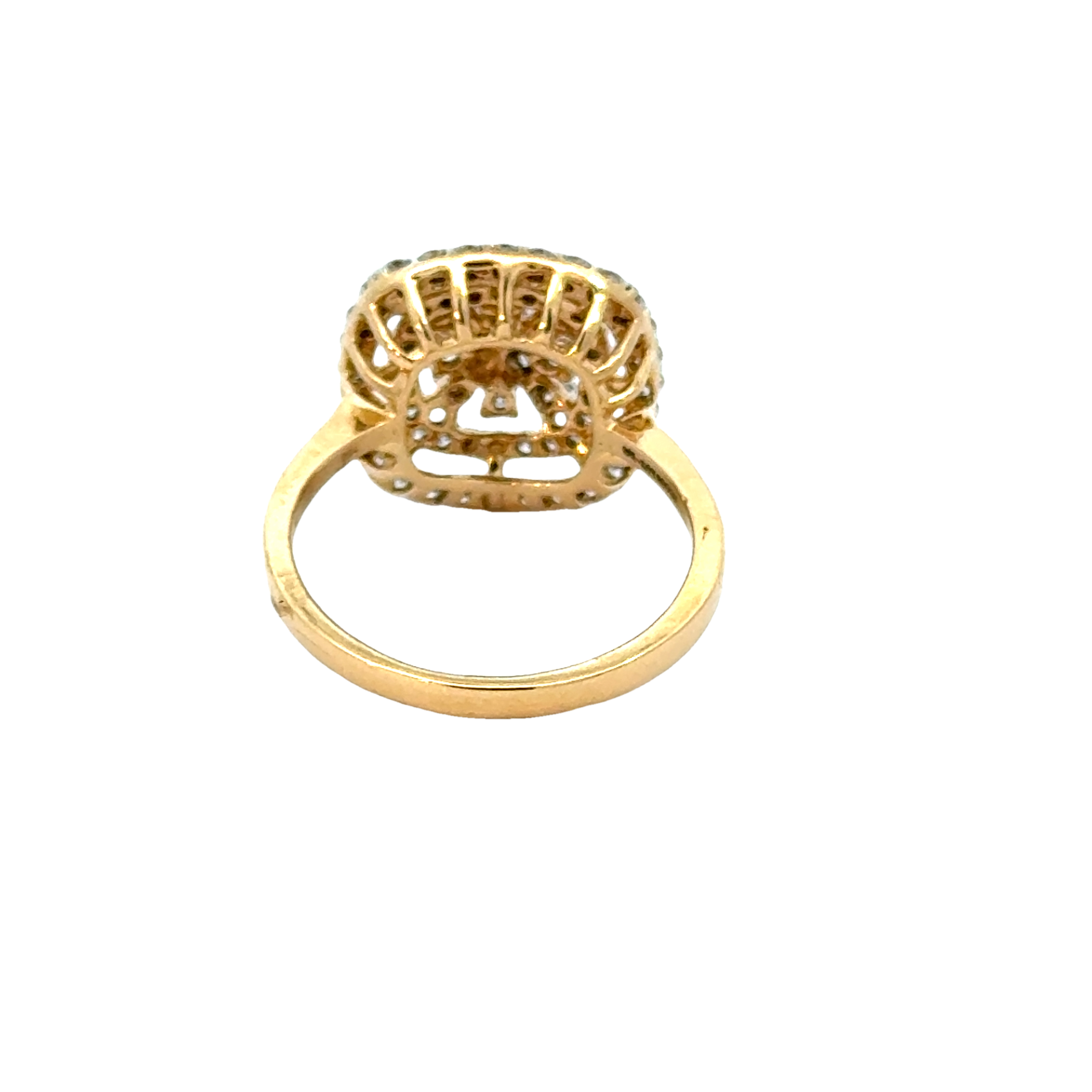 18k Yellow Gold and Diamond Fancy Ring in size 5.5 and total gold weight of 3.45g