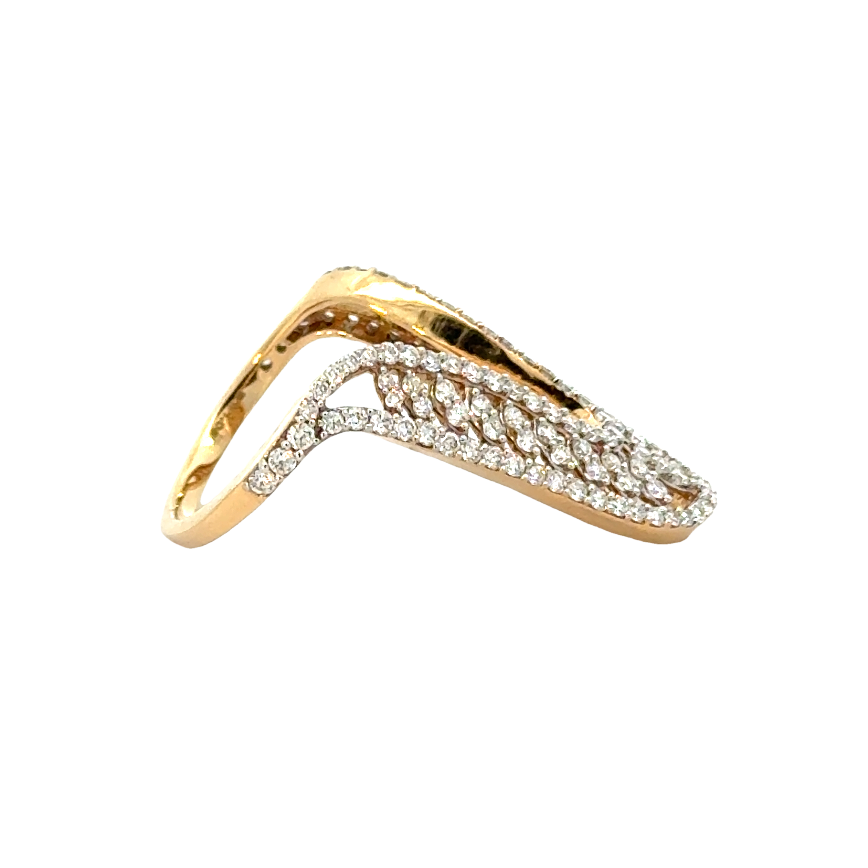 18k Yellow Gold and Diamond Fancy Ring in size 5.5 and total gold weight of 4.74g