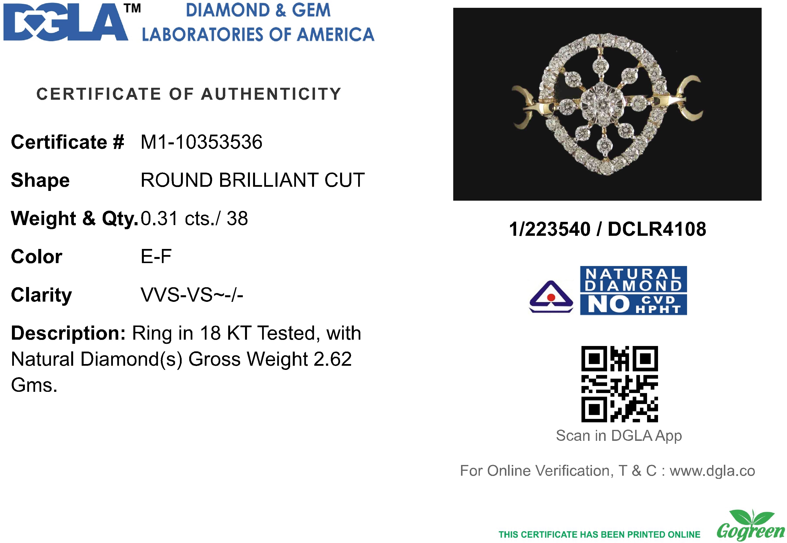 18k Yellow Gold and Diamond Fancy Ring in size 5.5 and total gold weight of 2.62g