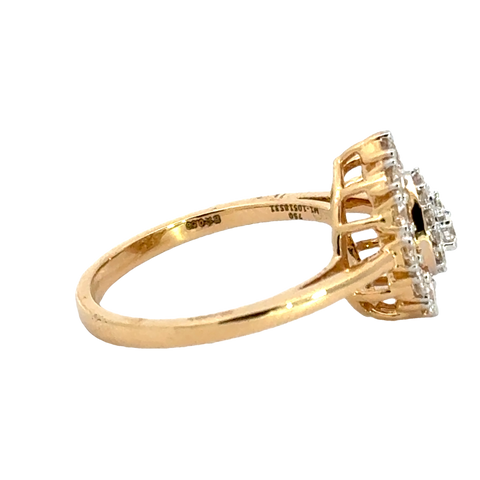 18k Yellow Gold and Diamond Pear Shaped Fancy Ring in size 5.5 and total gold weight of 3.14g