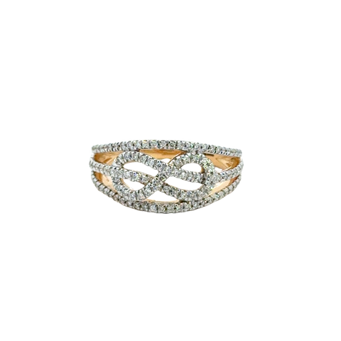 18k Yellow Gold and Diamond Fancy Ring in size 5.5 and total gold weight of 4.39g