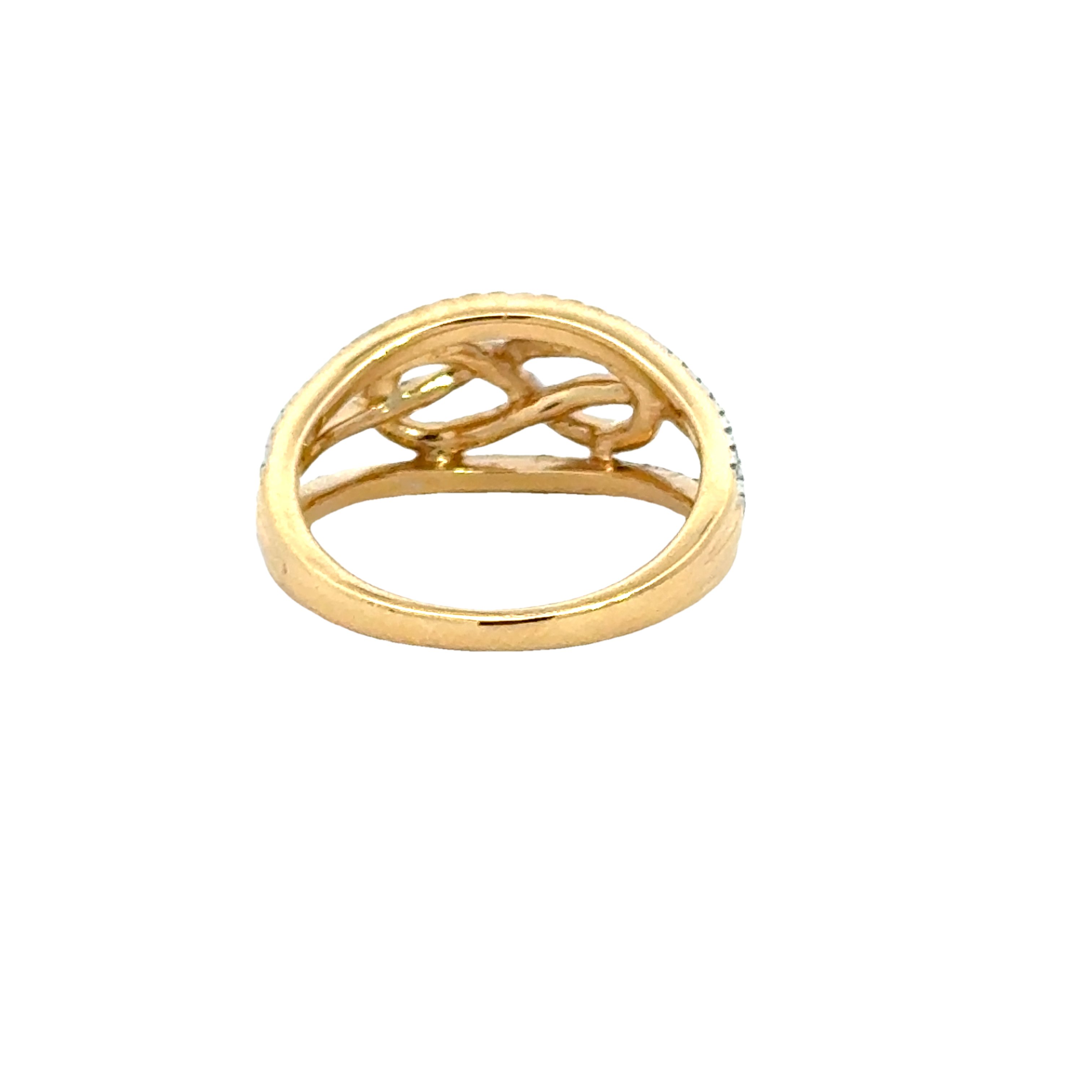 18k Yellow Gold and Diamond Fancy Ring in size 5.5 and total gold weight of 4.39g