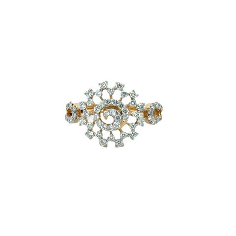 18k Yellow Gold and Diamond Fancy Ring in size 5.5 and total gold weight of 1.93g