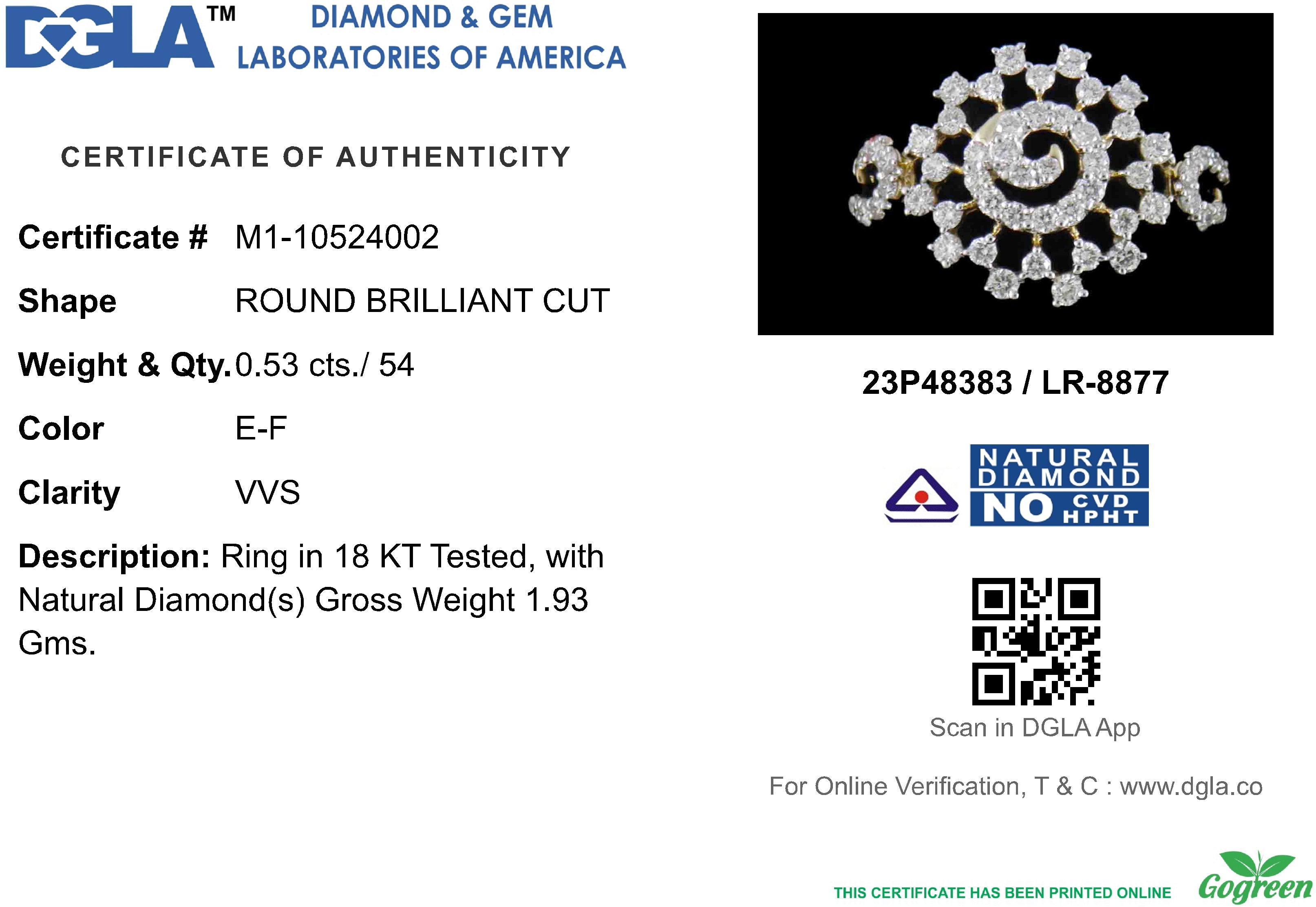 18k Yellow Gold and Diamond Fancy Ring in size 5.5 and total gold weight of 1.93g