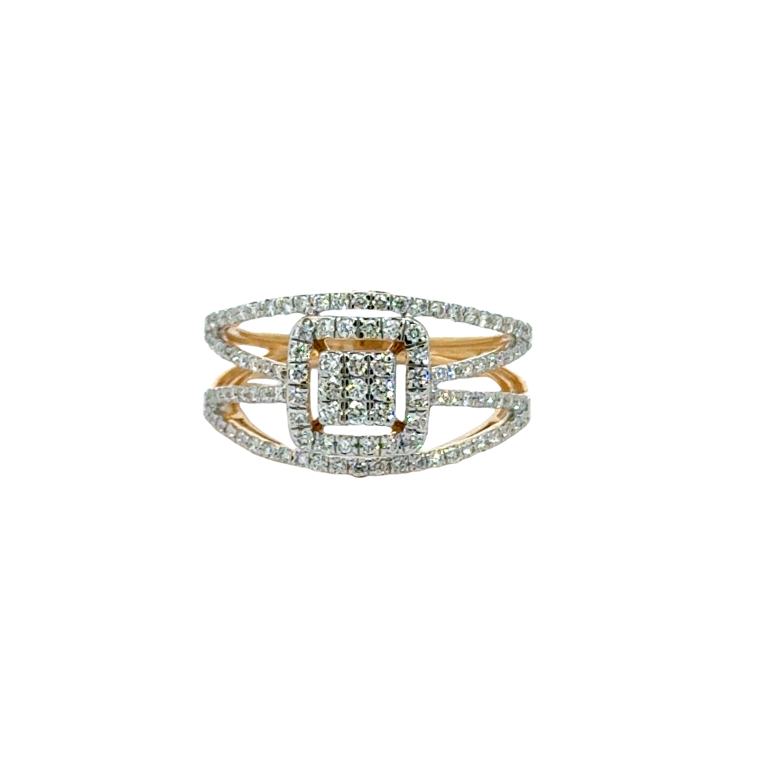 18k Yellow Gold and Diamond Fancy Ring in size 5 and total gold weight of 2.75g