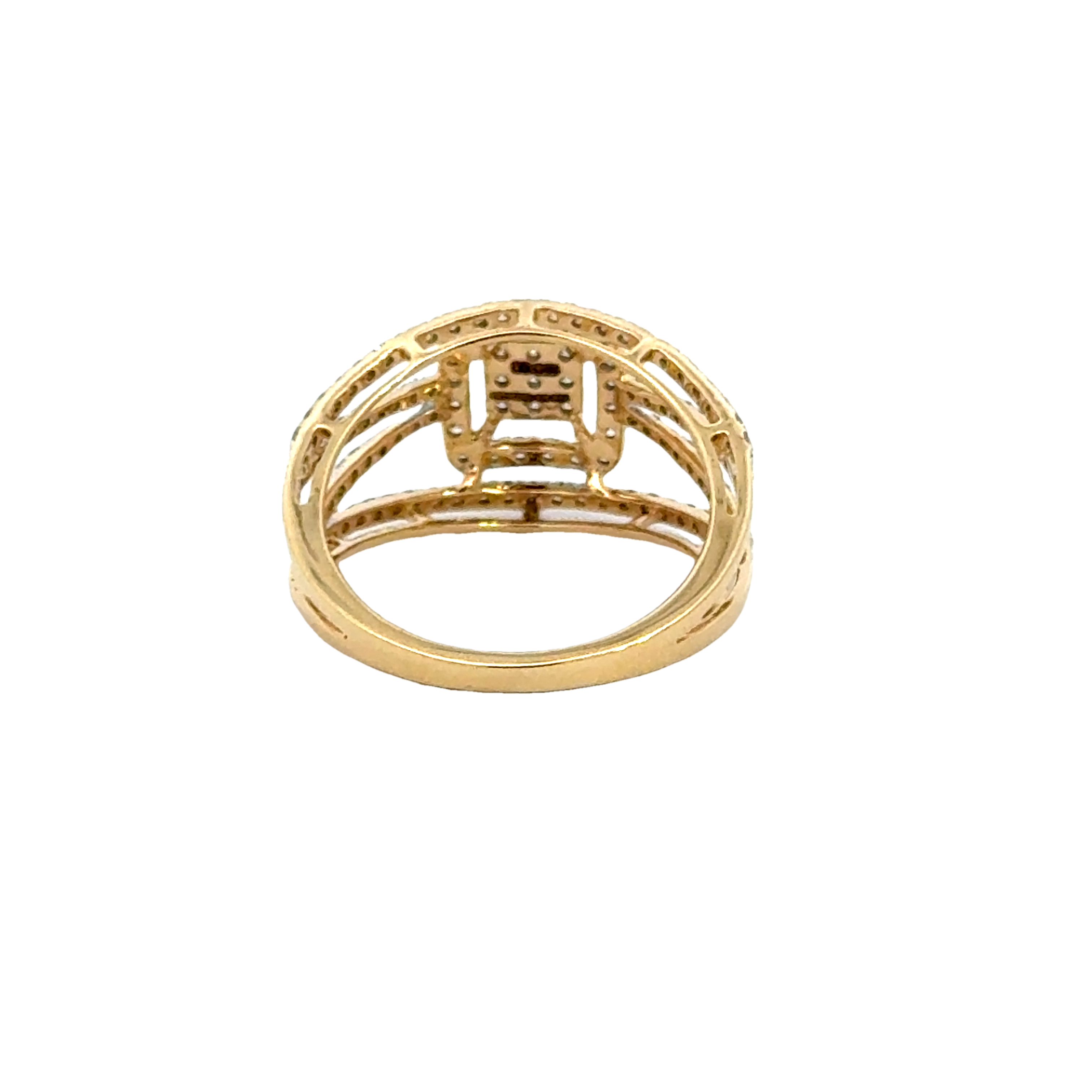 18k Yellow Gold and Diamond Fancy Ring in size 5 and total gold weight of 2.75g