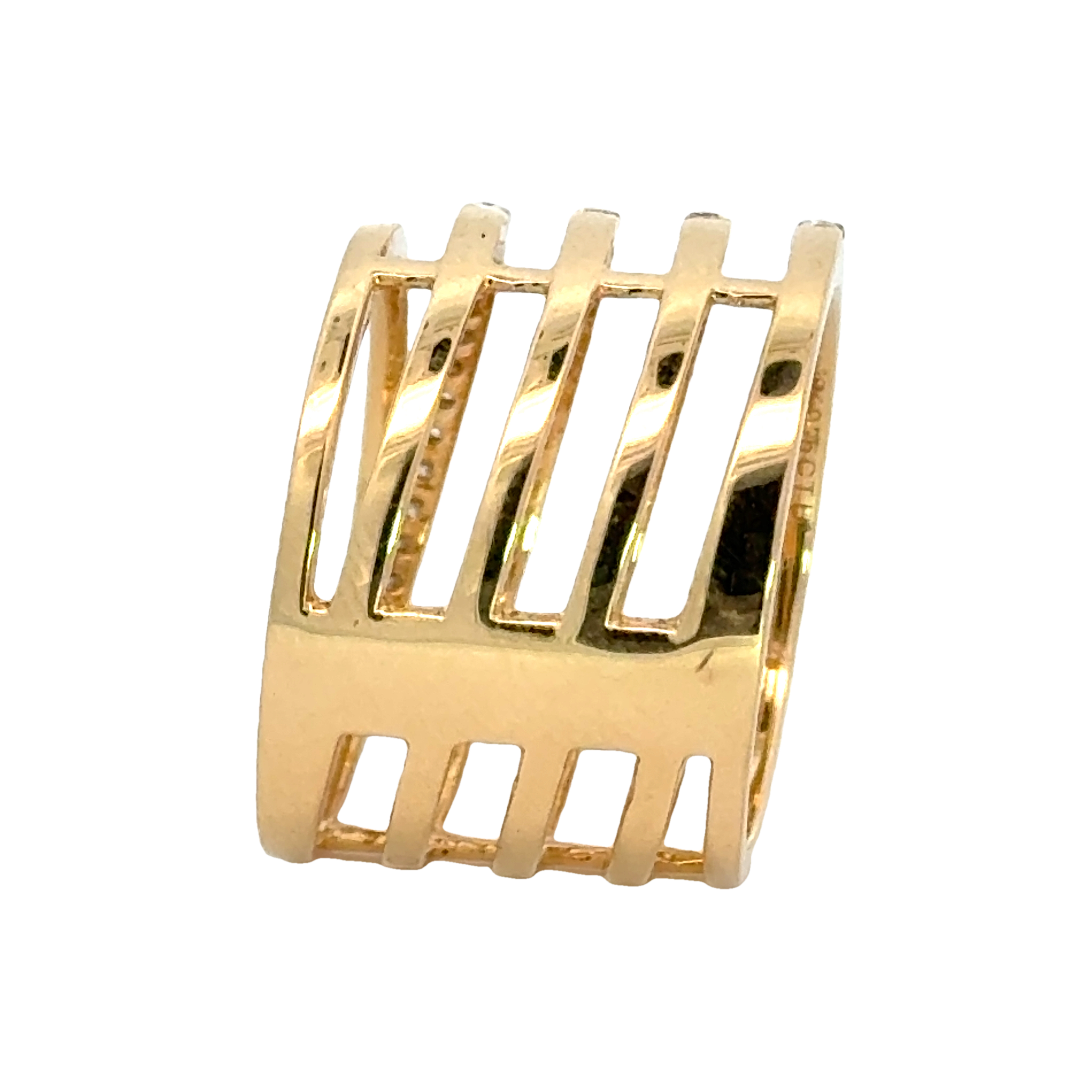 18k Yellow Gold and Diamond Stacked Ring in size 5.5 and total gold weight of 6.82g