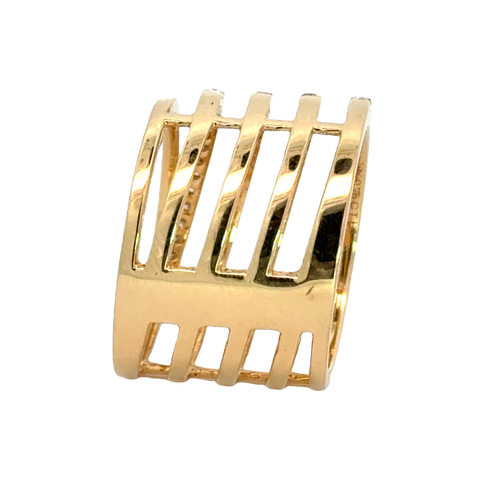 18k Yellow Gold and Diamond Stacked Ring in size 5.5 and total gold weight of 6.82g