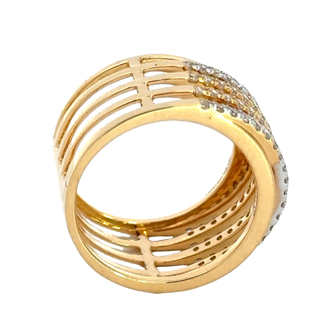 18k Yellow Gold and Diamond Stacked Ring in size 5.5 and total gold weight of 6.82g