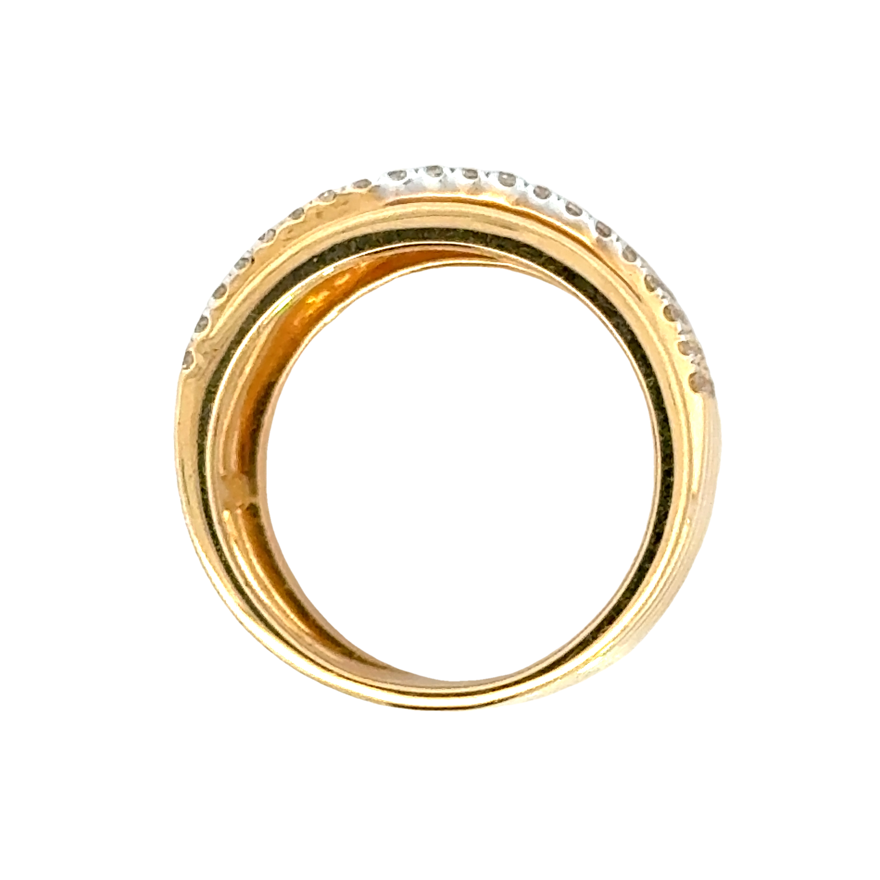 18k Yellow Gold and Diamond Stacked Ring in size 5.5 and total gold weight of 6.82g