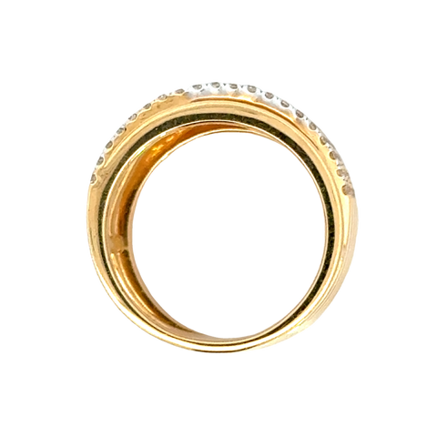 18k Yellow Gold and Diamond Stacked Ring in size 5.5 and total gold weight of 6.82g