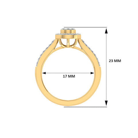 18k Yellow Gold and Diamond Fancy Ring in size 6 and total gold weight of 2.33g