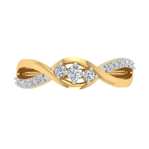 18k Yellow Gold and Diamond Fancy Ring in size 5.5 and total gold weight of 1.75g