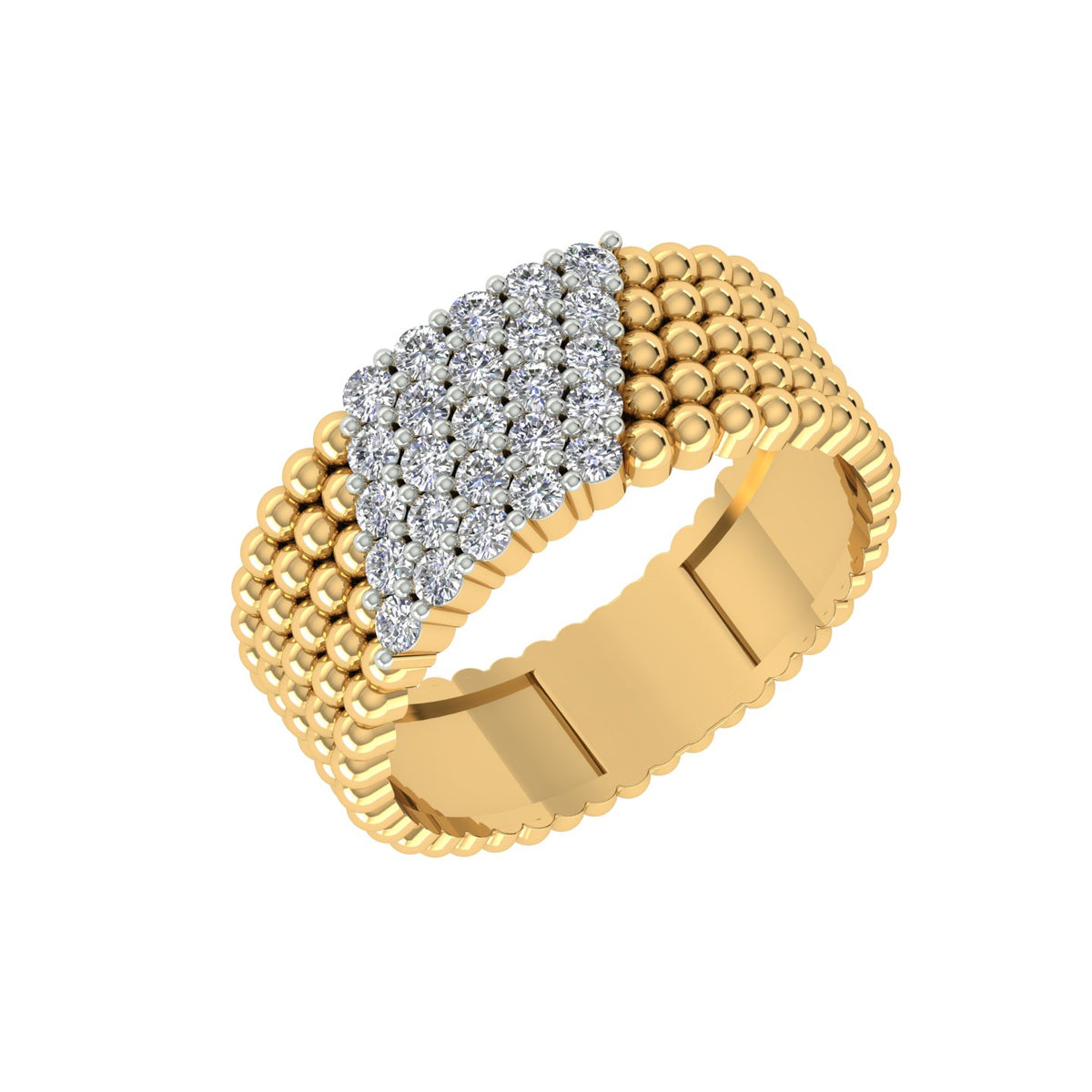 18k Yellow Gold and Diamond Fancy Ring in size 6 and total gold weight of 5.85g