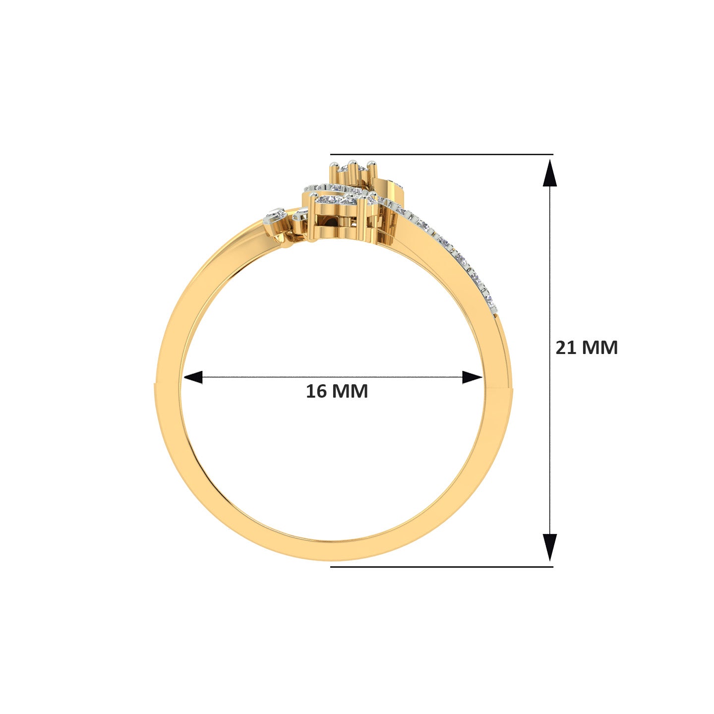 18k Yellow Gold and Diamond Fancy Ring in size 5.5 and total gold weight of 2.19g