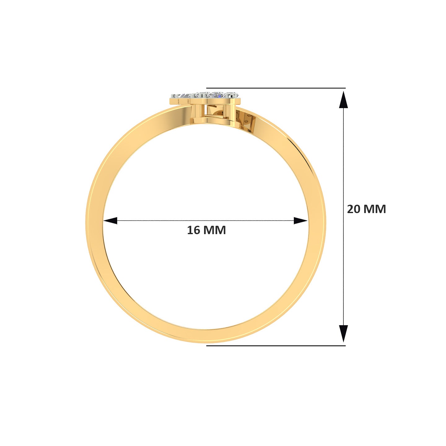 18k Yellow Gold and Diamond Fancy Ring in size 5.5 and total gold weight of 1.82g