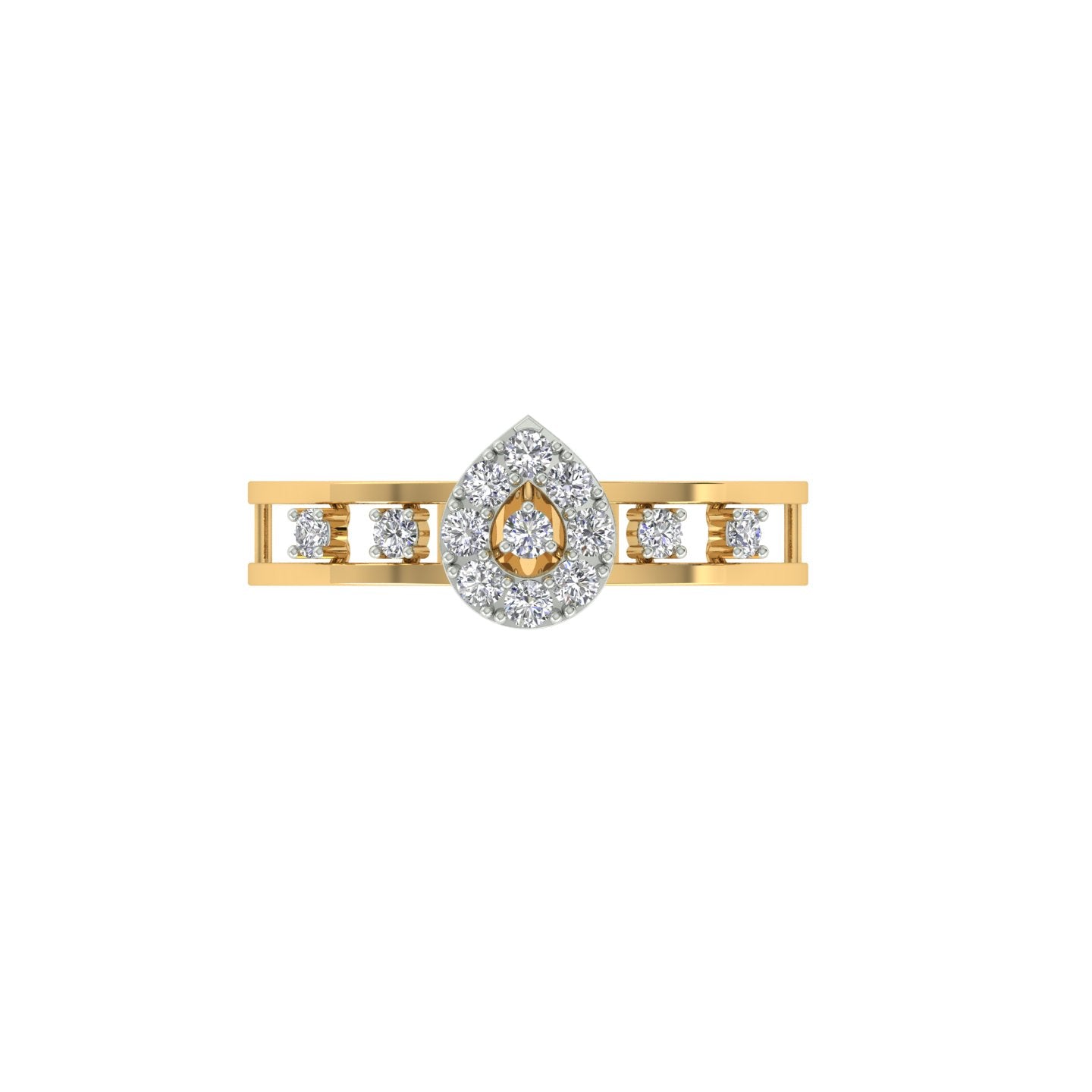 18k White Gold and Diamond Fancy Ring in size 5.5 and total gold weight of 2.52gm