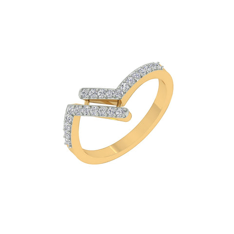 18k Yellow Gold and Diamond Fancy Ring in size 5.5 and total gold weight of 2.04g