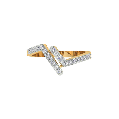 18k Yellow Gold and Diamond Fancy Ring in size 5.5 and total gold weight of 2.04g