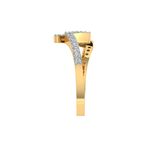 18k Yellow Gold and Diamond Fancy Ring in size 5.5 and total gold weight of 2.04g