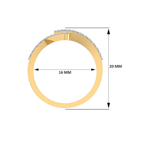 18k Yellow Gold and Diamond Fancy Ring in size 5.5 and total gold weight of 2.04g