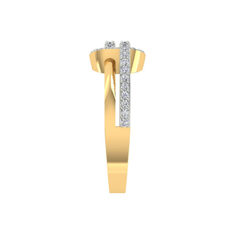 18k Yellow Gold and Diamond Fancy Ring in size and total gold weight of 2.68g