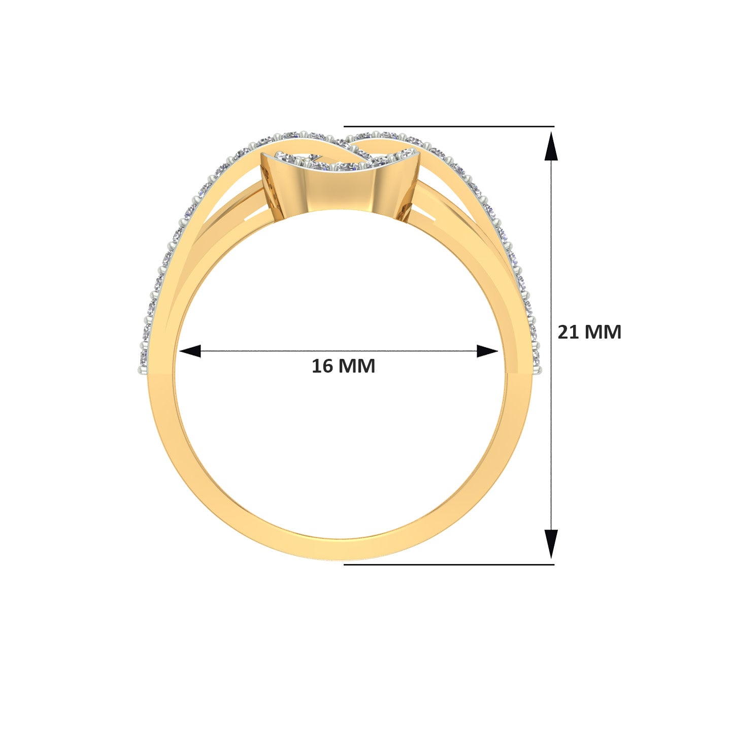 18k Yellow Gold and Diamond Fancy Ring in size and total gold weight of 2.68g