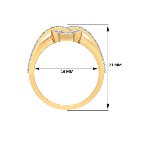 18k Yellow Gold and Diamond Fancy Ring in size and total gold weight of 2.68g