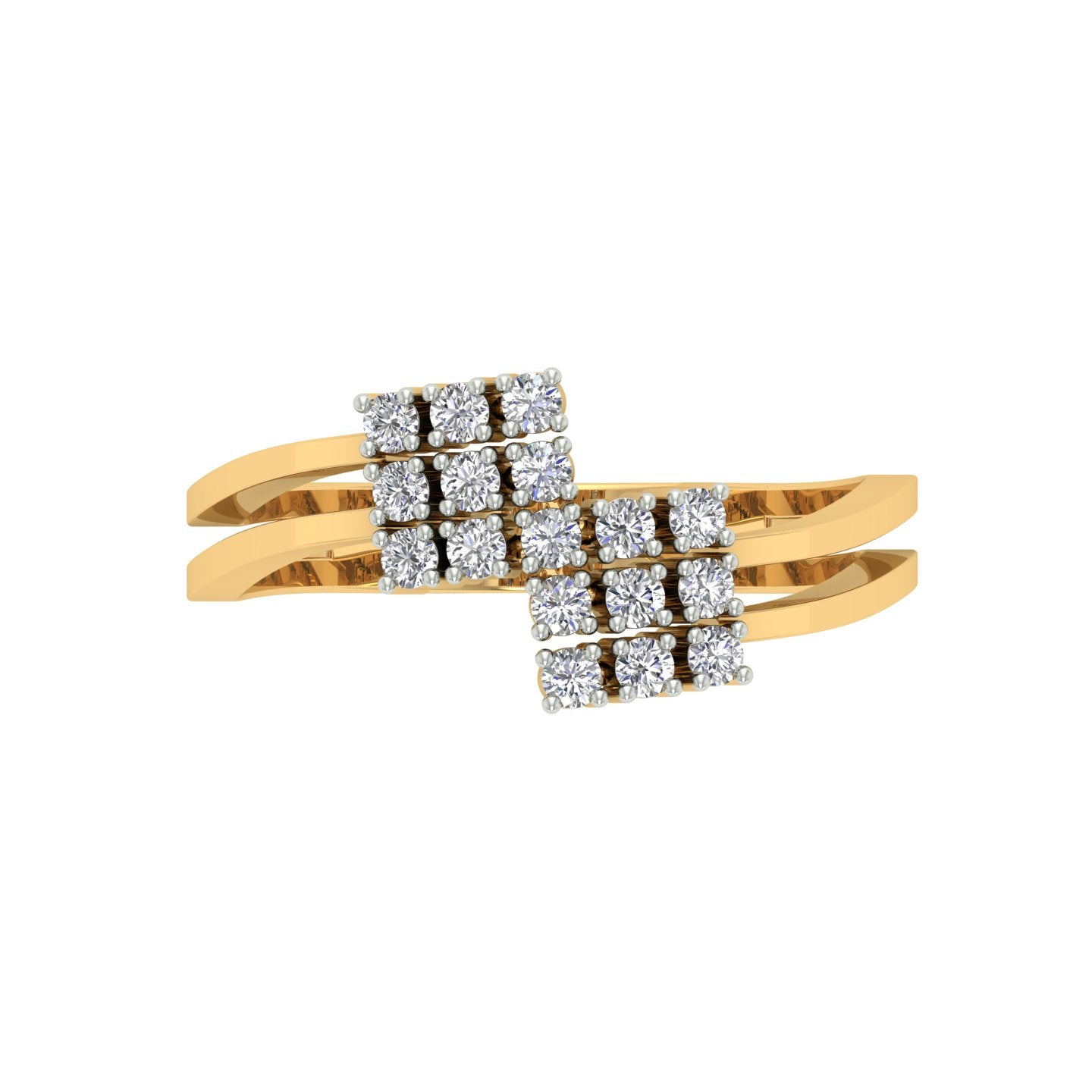 18k Yellow Gold and Diamond Fancy Ring in size 5.5 and total gold weight of 2.77g