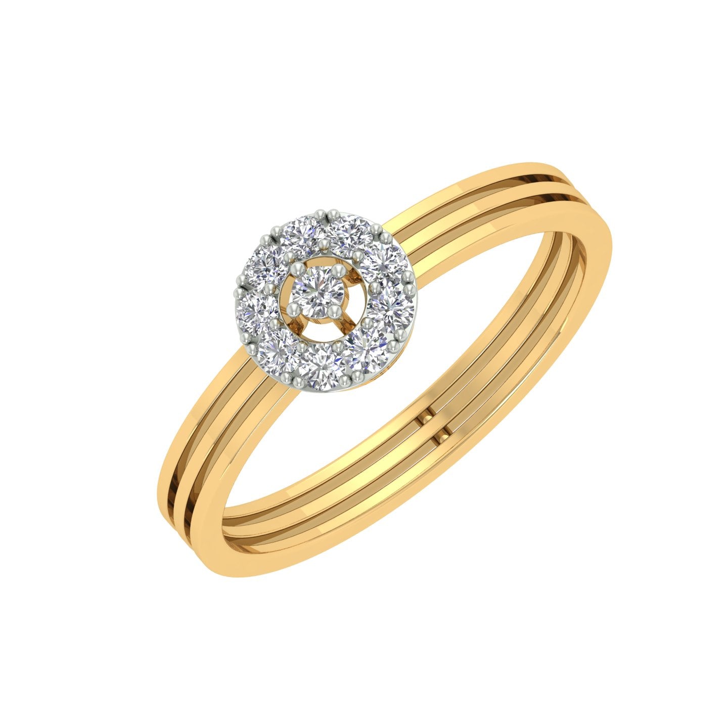 18k Yellow Gold and Diamond Fancy Ring in size and total gold weight of 1.52g