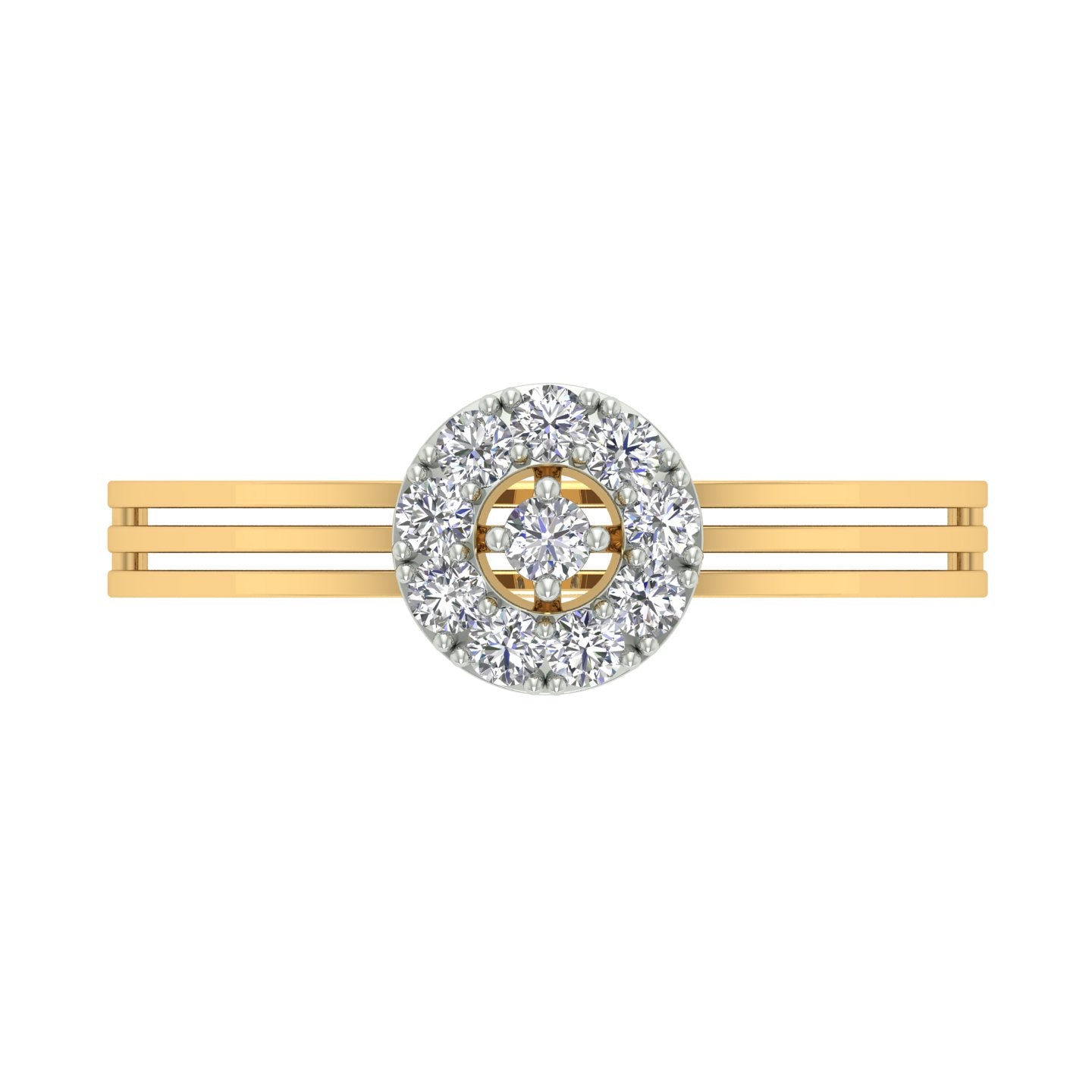 18k Yellow Gold and Diamond Fancy Ring in size and total gold weight of 1.52g